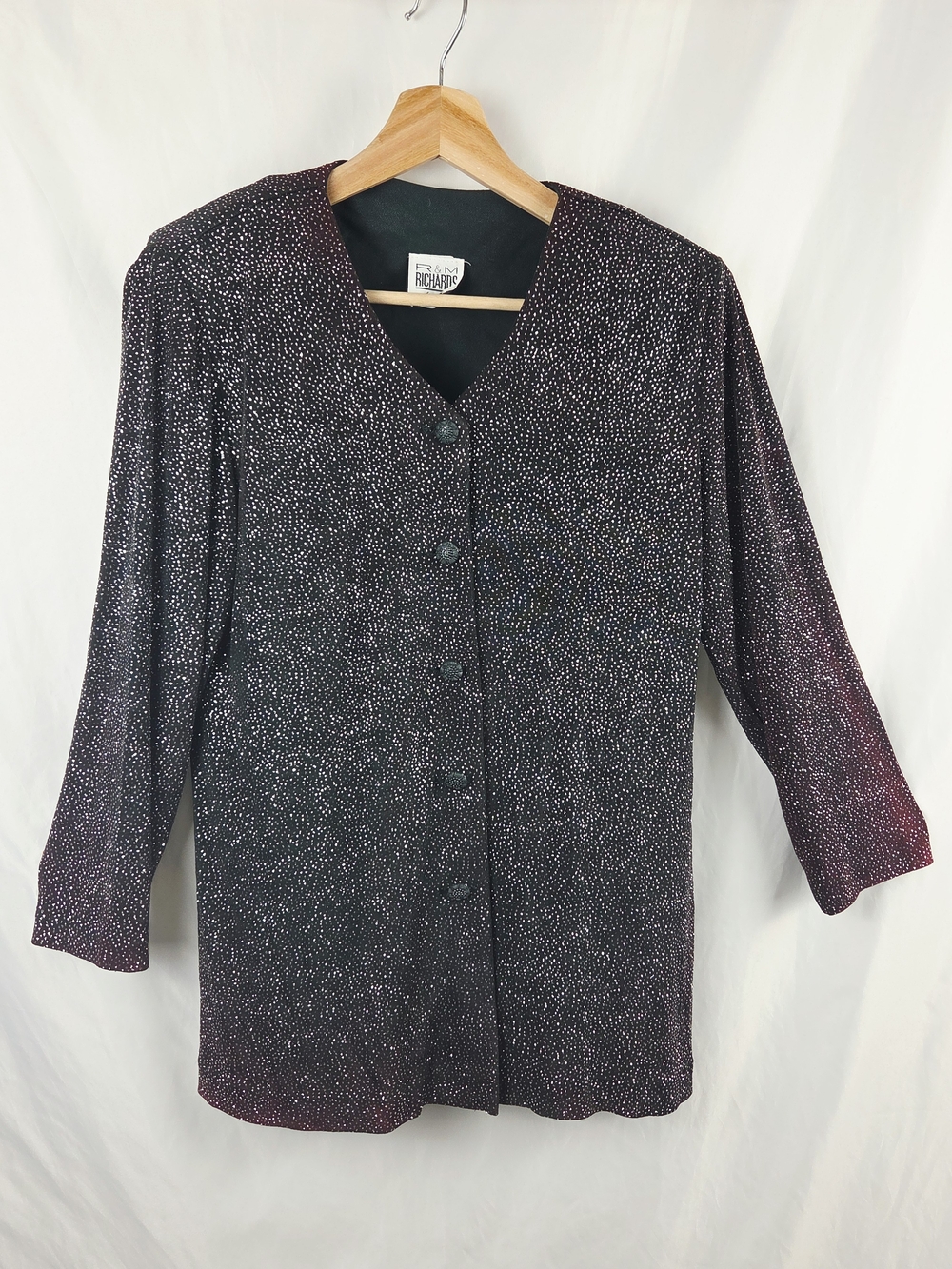 R & M Richards Petite Sparkle Button-Front Women's Jacket Size 6P